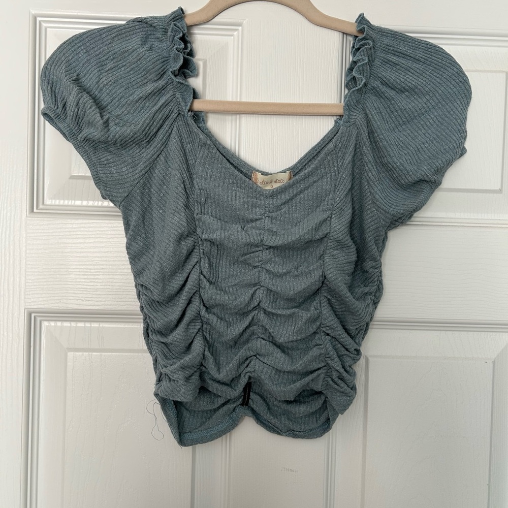 Altard State Blue Ruched Top